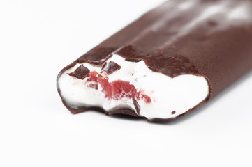Ice cream isolated on white background. Ice cream on the stick.Copy space