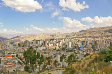 Fototapeta premium La Paz panoramic view, Bolivia. La Paz is the worlds highest capital.