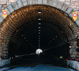 Deep tunnel view at the famous Grossglockner High Alpine Road, Salzburg, Austria