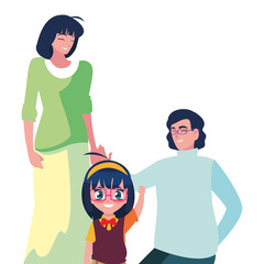 parents with school girl student