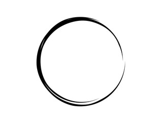 Grunge circle made of black paint.Grunge circle made of black ink.Marking element made of 