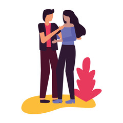 couple romantic love flat design