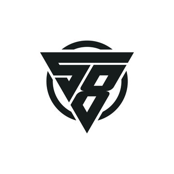 S8 8S Triangle Logo Circle Monogram Design Vector Super Hero Concept