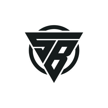 SB BS Triangle Logo Circle Monogram Design Vector Super Hero Concept