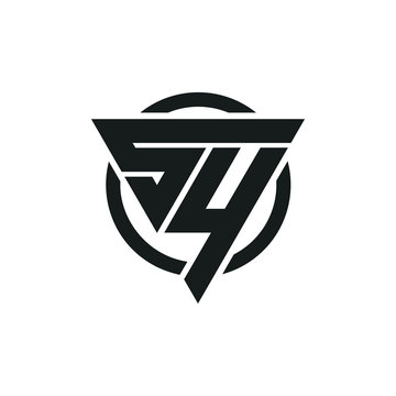 SY YS S4 4S Triangle Logo Circle Monogram Design Vector Super Hero Concept