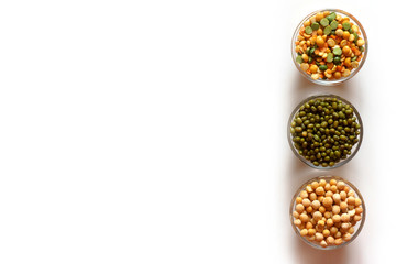 legumes, peas, lentils, raw cereals