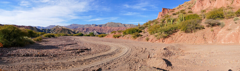 Rock formations in the Canon Del Inca, Tupiza Chichas Range, Andes, Southwestern Bolivia, South America