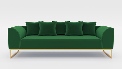 Green Modern Sofa - 3D Rendering