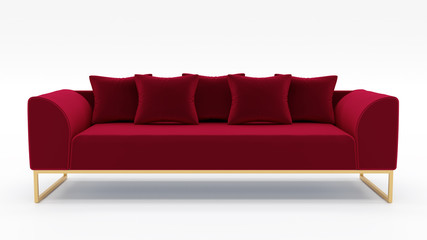 Obraz premium Red Modern Sofa - 3D Rendering