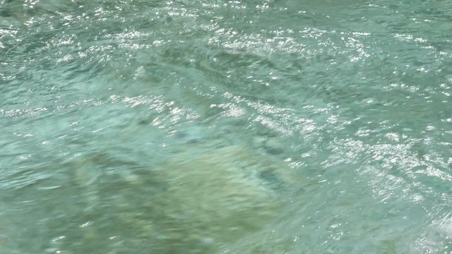 水の流れ　円原川　伏流水　岐阜県　日本