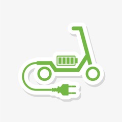 Electric scooter with battery in the platform. 