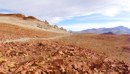 Beautiful Mountains Landscape with sky and clouds in Bolivia