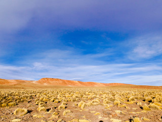 Beautiful Mountains Landscape with sky and clouds in Bolivia