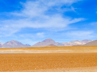Beautiful Mountains Landscape with sky and clouds in Bolivia