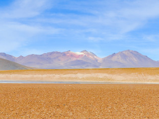 Beautiful Mountains Landscape with sky and clouds in Bolivia