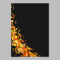 Blank curved confetti flyer background template with dispersed circles