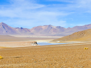 Beautiful Mountains Landscape with sky and clouds in Bolivia