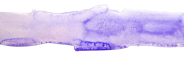 violet watercolor blot background with paper texture on white background isolated