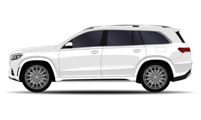 realistic SUV car. side view.