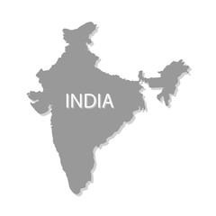 india map correct size white background vector