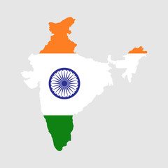 india map correct size white background vector
