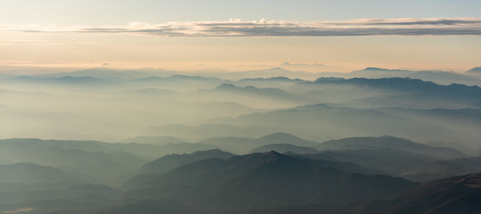Mountains in the morning light.