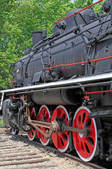Fototapeta premium Steam locomotive wheel