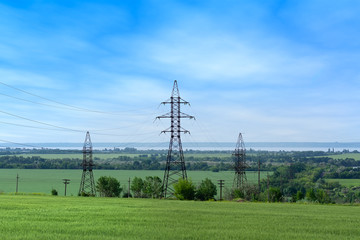 power line summer photo / power supply wires