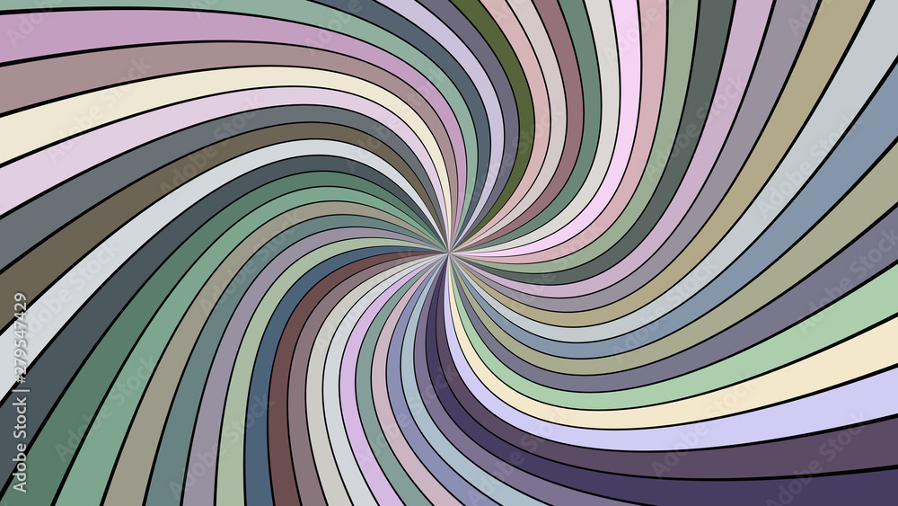 Poster multicolored hypnotic abstract vortex background with curved striped rays