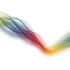  Colored smoky vector wave with shadow on a white background. Design element