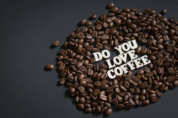 Do You Love Coffee Text Surrounded By Coffee Beans