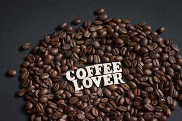 Coffee Lover Text Surrounded by Coffee Beans