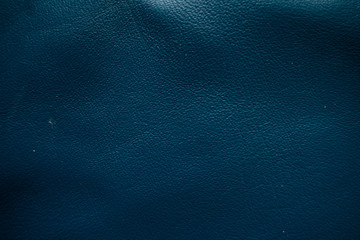 Genuine blue leather full grain texture close up