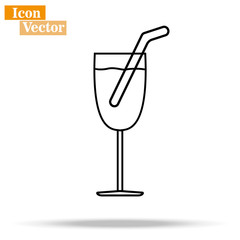Cocktail icon on white background. Vector illustration. eps10