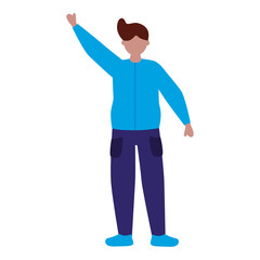 young man character avatar white background