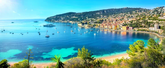 Foto op Plexiglas Nice Vakantieplaats Villefranche sur Mer, Franse Rivièra, Côte d& 39 Azur, Frankrijk