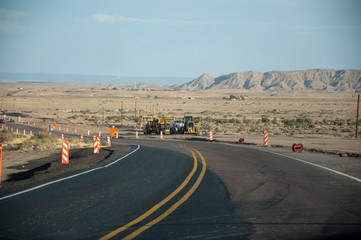 Road works in south west America