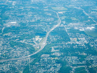 Aerial view of Tampa city in Florida, USA