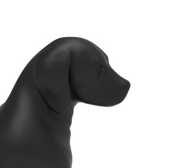 Dog isolated on white background 3D Rendering