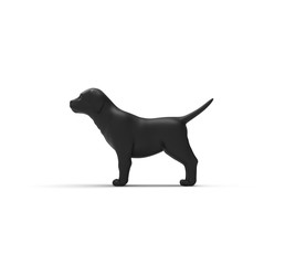 Dog isolated on white background 3D Rendering