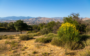 Naklejka premium Paradise Road, Santa Barbara, Santa Ynez Mountains