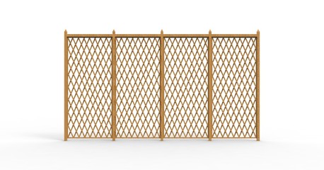 Fence isolated on White 3D Rendering