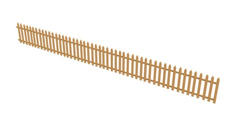 Fence isolated on White 3D Rendering