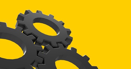 Metal Gear isolated on White 3D Rendering