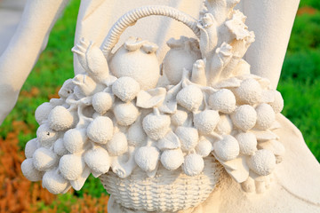 White flower basket sculpture
