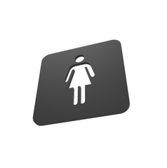 Toilet sign Metal 3D Rendering