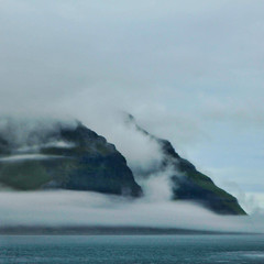 Fog weather on Faroe Islands  