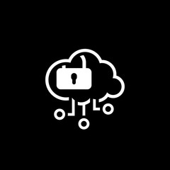 Simple Cloud Security Vector Icon