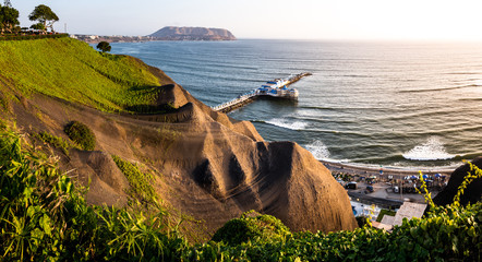 Panoramic view of the coast shore cliff called 