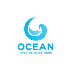 Colorful Ocean Logo Vector, Sea Waves Symbol, Sun Waves Logotype, Sun and Sea icon.